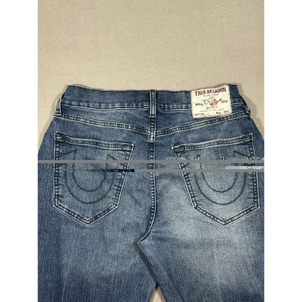 True Religion Bobby Relaxed Baggy Jeans Mens 30 Blue Medium Wash Stretch
